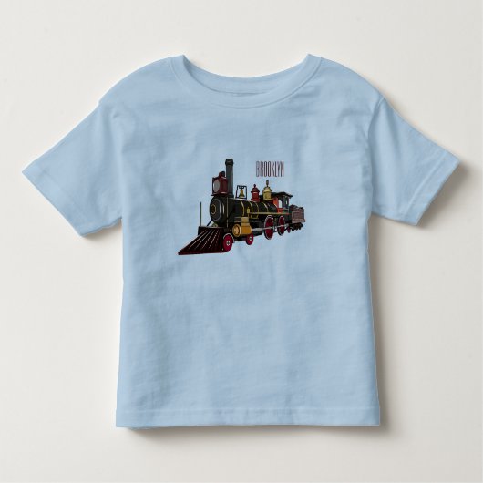 Motorlocomotief, afbeelding van cartoon kinder shirts (Voorkant)