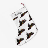 Motorlocomotief, afbeelding van cartoon kleine kerstsok (Achterkant (Hangend))