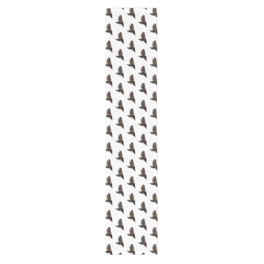 Motorlocomotief, afbeelding van cartoon korte tafelloper (Voorkant)