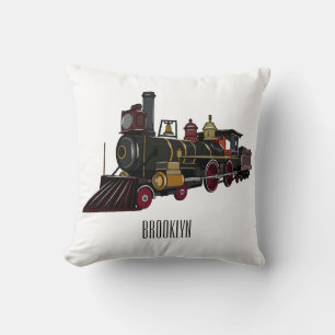 Motorlocomotief, afbeelding van cartoon kussen