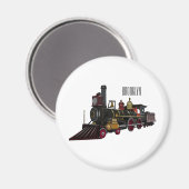 Motorlocomotief, afbeelding van cartoon magneet (Voorkant / Achterkant)