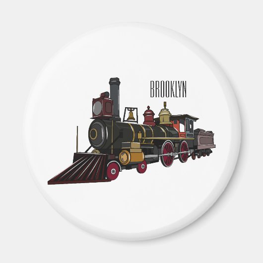 Motorlocomotief, afbeelding van cartoon magneet (Voorkant)