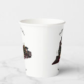 Motorlocomotief, afbeelding van cartoon papieren bekers (Rechts)