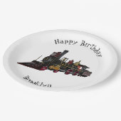 Motorlocomotief, afbeelding van cartoon papieren bordje (Gekanteld)