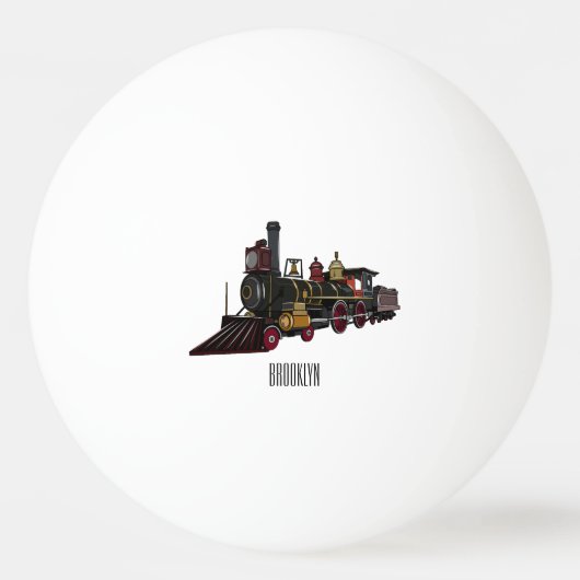 Motorlocomotief, afbeelding van cartoon pingpongbal (Voorkant)