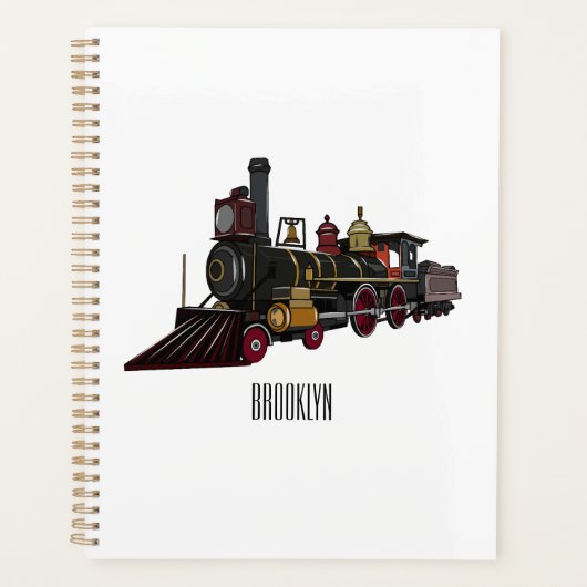 Motorlocomotief, afbeelding van cartoon planner (Voorkant)