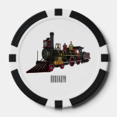 Motorlocomotief, afbeelding van cartoon poker chips (Voorkant)