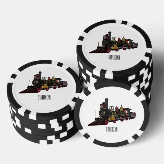 Motorlocomotief, afbeelding van cartoon poker chips (Opstapeling)