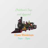 Motorlocomotief, afbeelding van cartoon raamsticker (Vel)