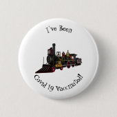 Motorlocomotief, afbeelding van cartoon ronde button 5,7 cm (Voorkant)