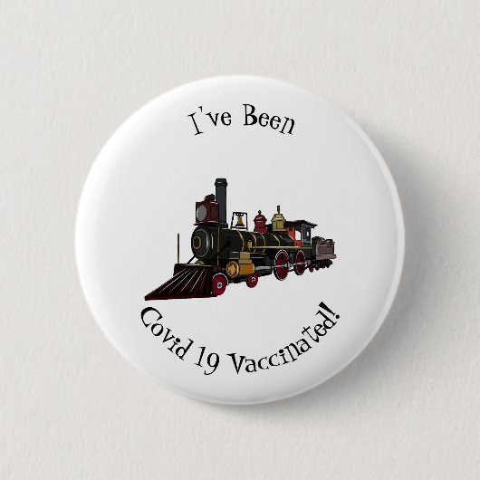 Motorlocomotief, afbeelding van cartoon ronde button 5,7 cm (Voorkant)