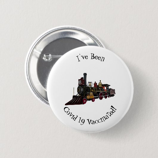 Motorlocomotief, afbeelding van cartoon ronde button 5,7 cm (Voorkant /achterkant)