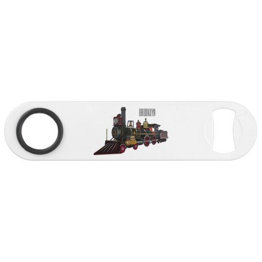 Motorlocomotief, afbeelding van cartoon speed flessenopener (Voorkant (Horizontaal))