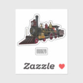 Motorlocomotief, afbeelding van cartoon sticker (Vel)