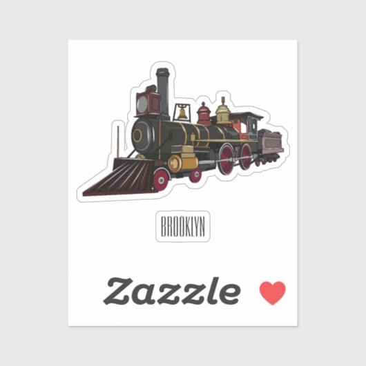 Motorlocomotief, afbeelding van cartoon sticker (Vel)