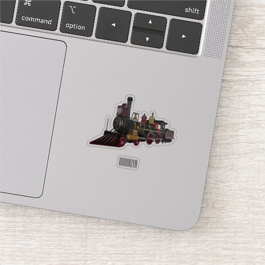 Motorlocomotief, afbeelding van cartoon sticker (Detail)