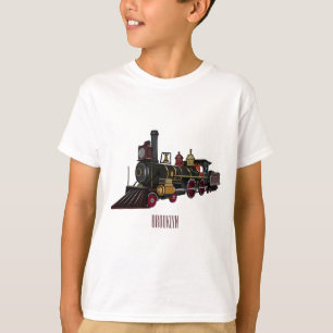 Motorlocomotief, afbeelding van cartoon t-shirt