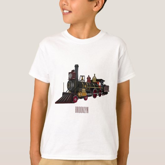 Motorlocomotief, afbeelding van cartoon t-shirt (Voorkant)