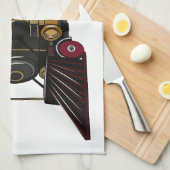 Motorlocomotief, afbeelding van cartoon theedoek (Quarter Fold)