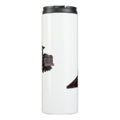 Motorlocomotief, afbeelding van cartoon thermosbeker (Achterkant)