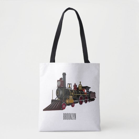 Motorlocomotief, afbeelding van cartoon tote bag (Voorkant)