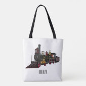 Motorlocomotief, afbeelding van cartoon tote bag (Achterkant)