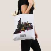 Motorlocomotief, afbeelding van cartoon tote bag (Dichtbij)