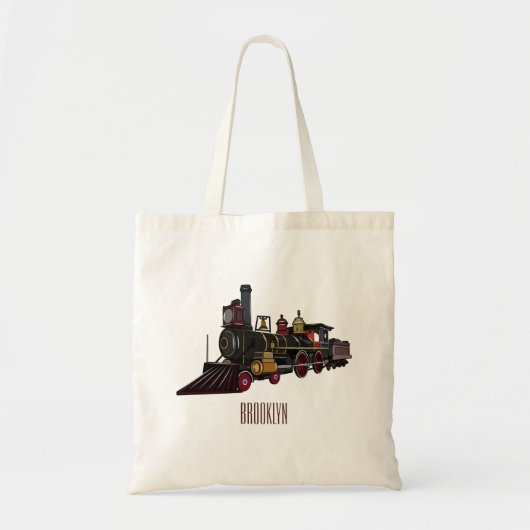Motorlocomotief, afbeelding van cartoon tote bag (Voorkant)