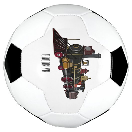 Motorlocomotief, afbeelding van cartoon voetbal (Gedraaid)