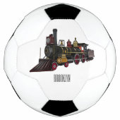 Motorlocomotief, afbeelding van cartoon voetbal (Voorkant)