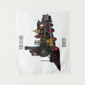 Motorlocomotief, afbeelding van cartoon wandkleed (Voorkant)