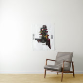 Motorlocomotief, afbeelding van cartoon wandkleed (In situ)