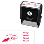 Motorlocomotief, afbeelding van cartoon zelfinktende stempel (In situ)