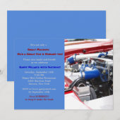 MotorMasculine Birthday-partijuitnodiging Kaart (Voorkant / Achterkant)