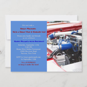 MotorMasculine Birthday-partijuitnodiging Kaart