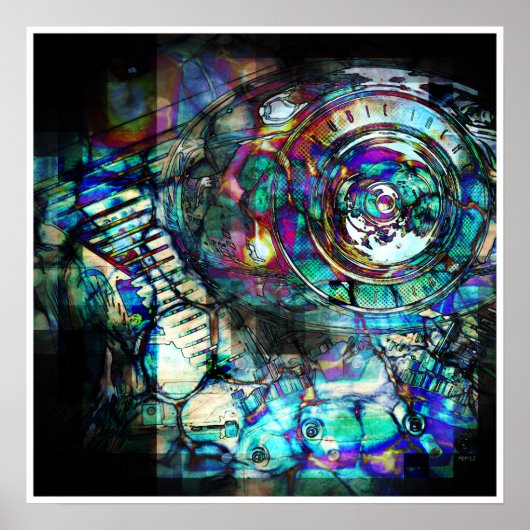 Motormotor benzine poster (Voorkant)