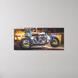 Motormuze Harley Davidson in kunstscène Canvas Afdruk