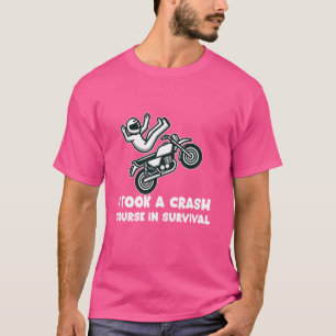 Motorongeluk overlevende fiets crash letsel rec t-shirt