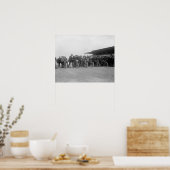 Motorrace, 1915. Oude foto Poster (Keuken)