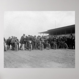 Motorrace, 1915. Oude foto Poster