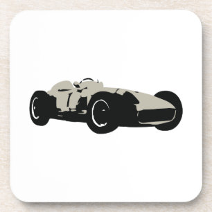 Motorrace-autolillustratie afgedrukt op t-shirts bier onderzetter