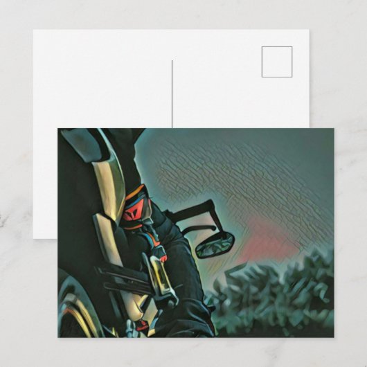 motorrace liefhebber cadeau briefkaart (Voorkant / Achterkant)