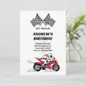 Motorraceer uitnodiging (Staand voorkant)
