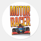Motorracer-autosticker Ronde Sticker (Voorkant)