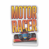 Motorracer Sticker (Voorkant)