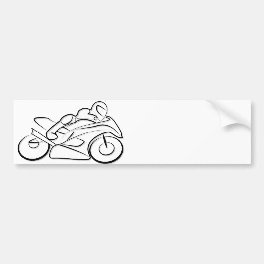 Motorrad Rennen fahren Bumpersticker (Voorkant)