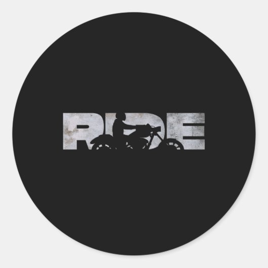 Motorrijcyclus Ronde Sticker (Voorkant)