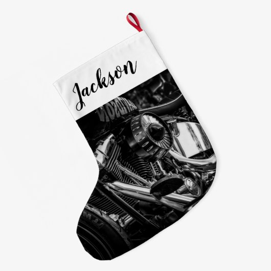 Motorrijcyclus sluiten grote kerstsok (Achterkant (Hangend))