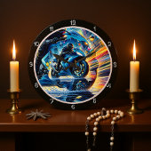 Motorrijden in beweging grote klok