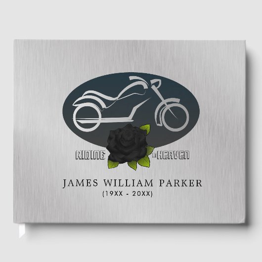 Motorrijden in de hemel begrafenis gastenboek (Voorkant)